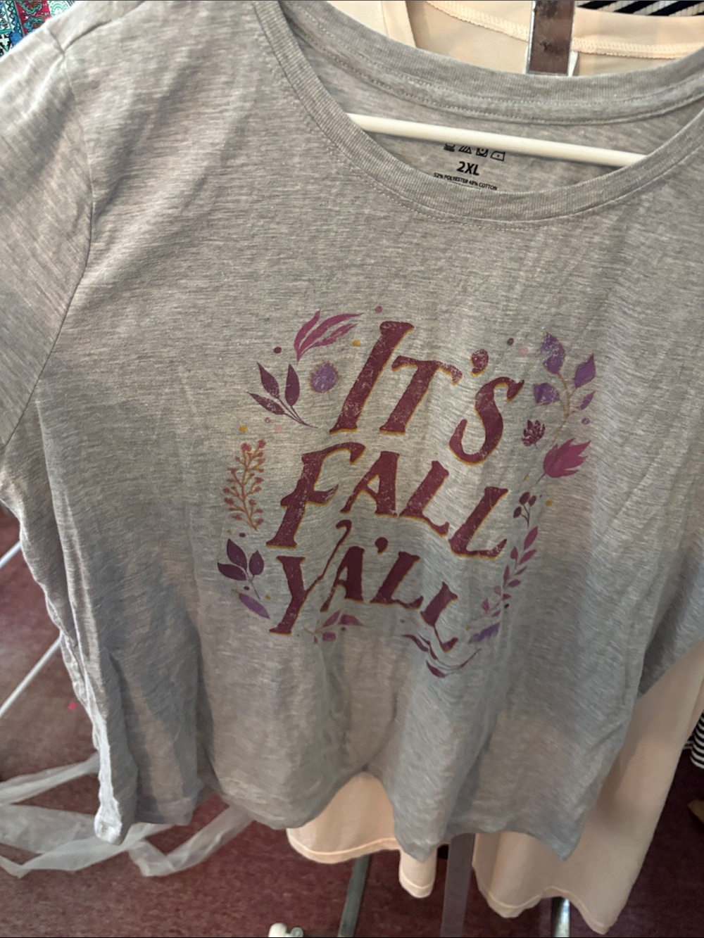 Women’s Light Gray short Sleeve Tee - Seasonal “It’s Fall Y’all” Graphic